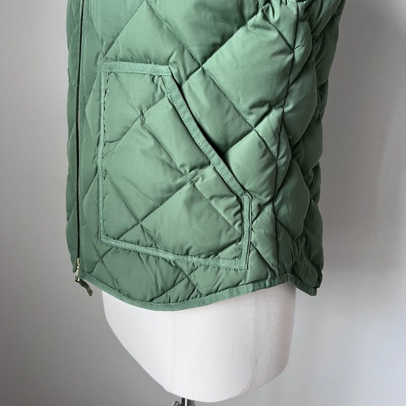 J.Crew Quilted Down Feather Puffer Vest Green Size Large Style 92465 - Picture 6 of 16